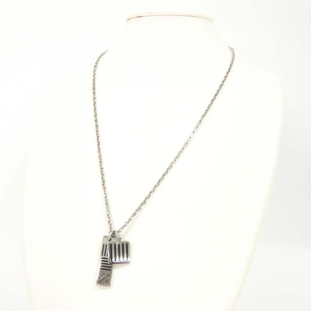 LOUIS VUITTON Silver Damier Necklace - Picture 5 of 5